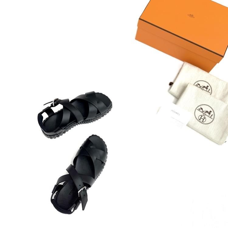 HERMES エルメス サンダル エベレスト グラフィカルソール ブラック 35