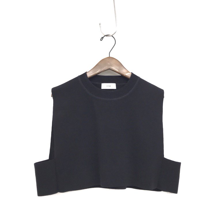 HYKE ϥ S/C/P CREW NECK CROP TOP ˥åȥ٥ åץ ɽ ֥å 221-11260