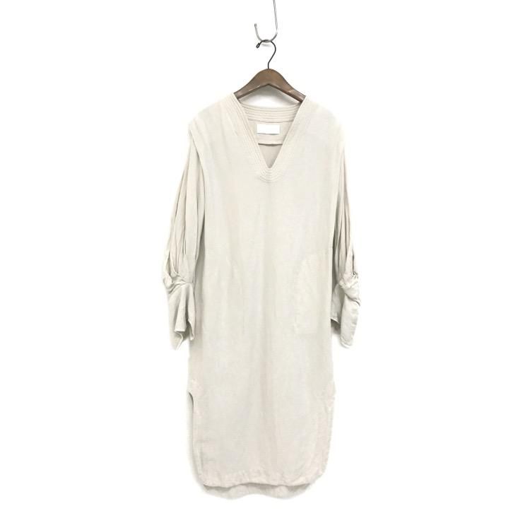 Mame Kurogouchi ޥ᥯ Volumed Sleeve LINEN Rayon V-Neck Dress ͥԡ MM21PS-DR711