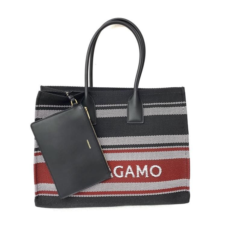 Salvatore Ferragamo フェラガモ メッシュ トートバッグ ポーチ付き