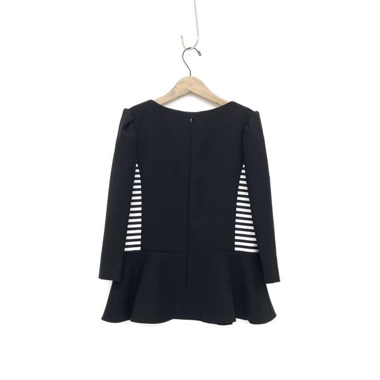 BORDERS at BALCONY ボーダーズアットバルコニー ハートネックツイルブラウス ブラック 38 BD2221-3C-02 - 7YORKU ONLINE