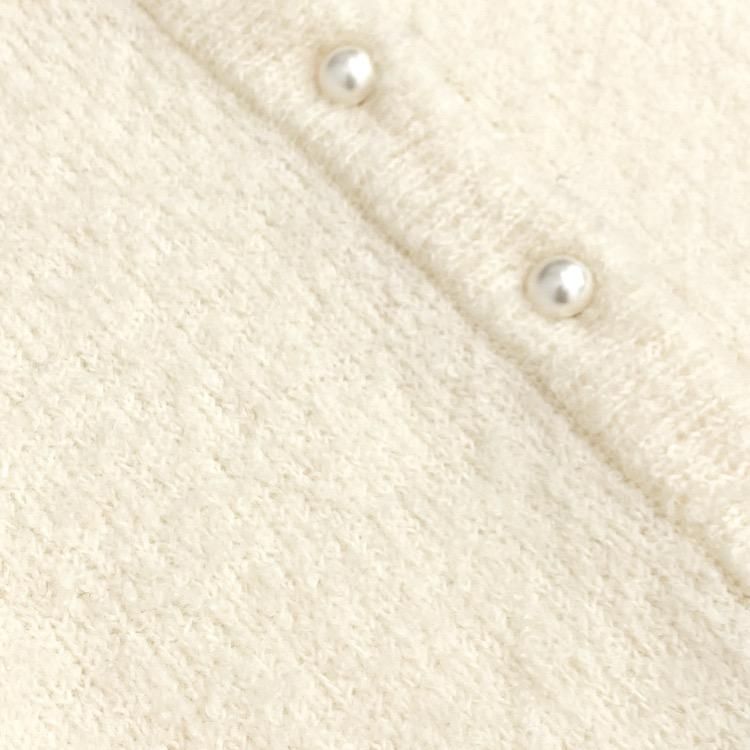 ♡極美品♡ Rene 希少 38 パールボタン カーディガン ホワイト 白