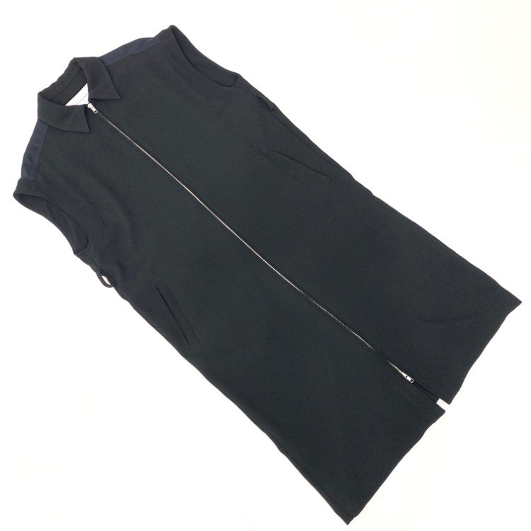 【値下げ】ルシェルブルー　Collar Zip Up Dress ブラック 36