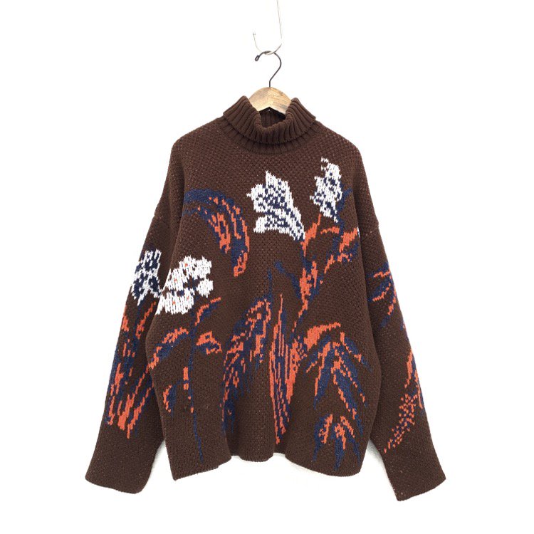 Mame Kurogouchi ޥ᥯ Floral Double Jacquard High-Necked Sweater ˥å 1 MM18AW-KN052