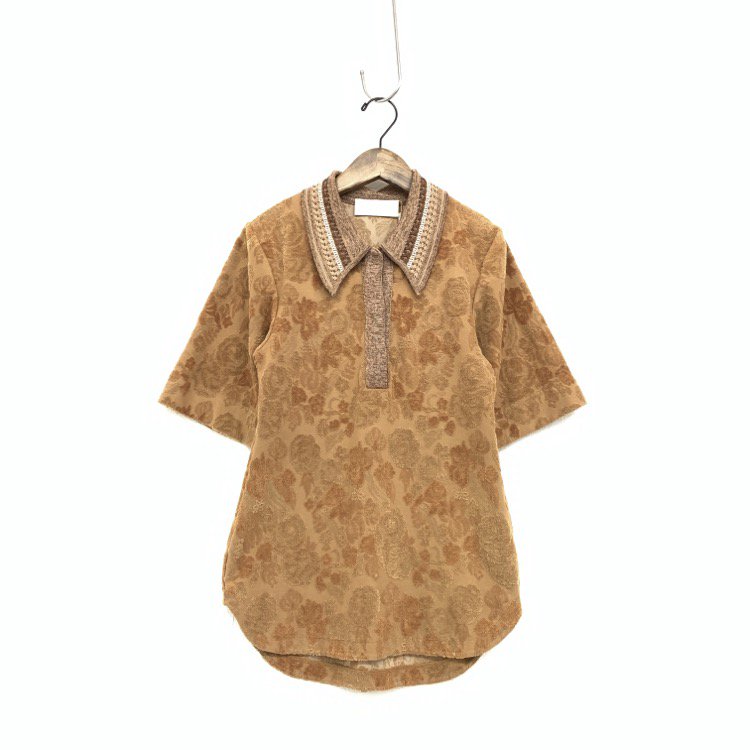 Mame Kurogouchi ޥ᥯ Flowered Velour Jacquard Polo Shirt ѥݥ MM22SS-JS006