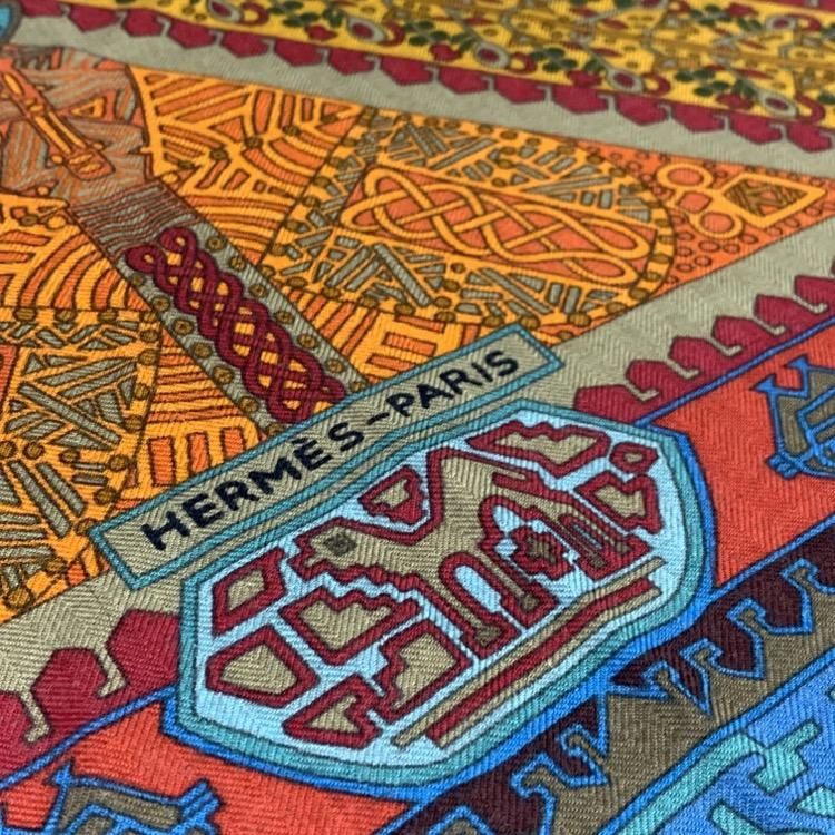 HERMES エルメス カレ140 ストール 空飛ぶ絨毯に乗って【SUR UN HERMES エルメス カレ140 ストール 空飛ぶ絨毯に乗って【SUR UN