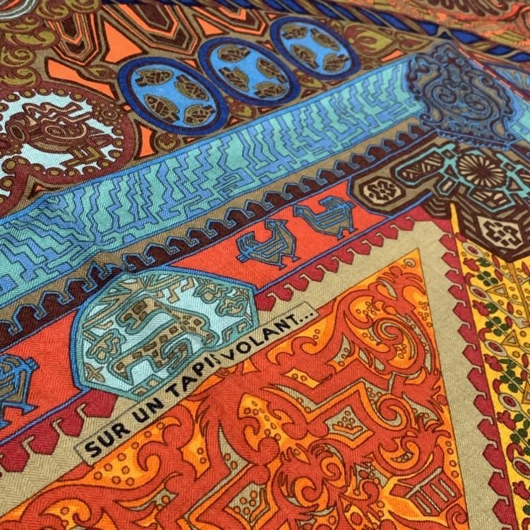HERMES エルメス カレ140 ストール 空飛ぶ絨毯に乗って【SUR UN HERMES エルメス カレ140 ストール 空飛ぶ絨毯に乗って【SUR UN
