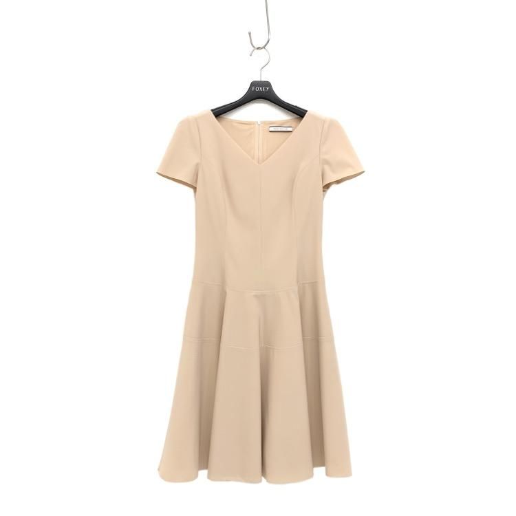FOXYEY ベージュ Vネックワンピース FOXEY フォクシー Vネックドレス ワンピース アンティーク