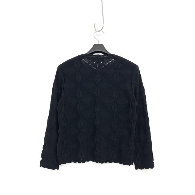 ✨週末セール【極美品】✨Rene ルネ カーディガン ブラック 36 装飾ボタン Rene ルネ ニット カーディガン “ノスタルジア” 柄編み ノーブル