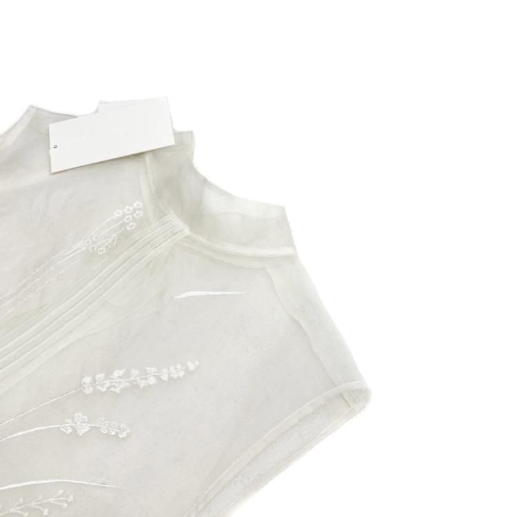 Mame Kurogouchi マメクロゴウチ Floral Jacquard Sheer Vest シルク