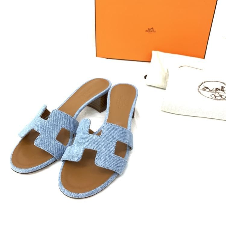HERMES エルメス サンダル オアジス デニム ブルー・クレール HERMES エルメス サンダル オアジス デニム ブルー・クレール