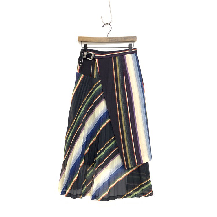 TOGA PULLA トーガ プルラ Suiting wool pleated skirt stripe プリーツストライプスカート TP02-FG277
