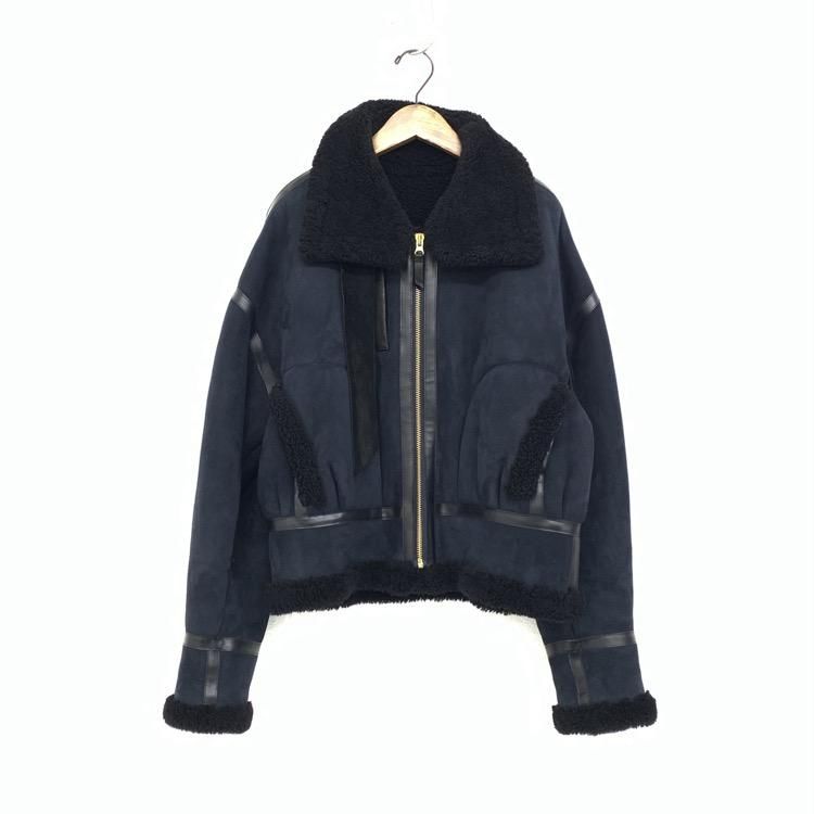 オーバーサイズ裏ボアフェイクムートンジャケット MONO-MART