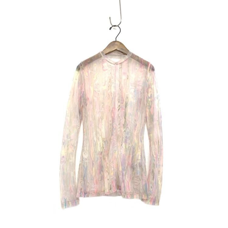 Mame Kurogouchi マメクロゴウチ Marble Print Sheer Jersey Crew Neck ...