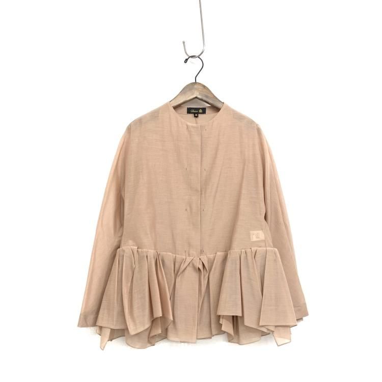 Drawer ドゥロワー シルクコットンフレアスリーブジャケット ペプラム Drawer ドゥロワー シルクコットンフレアスリーブジャケット ペプラム