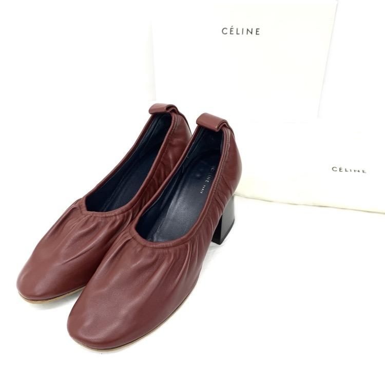 ☆CELINE☆フィービー期 ソフトバレリーナ パンプス バーガンディー