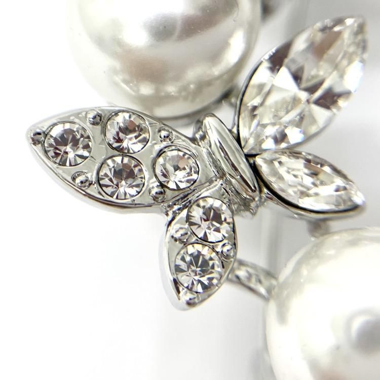 Rene ルネ Butterfly & Pearl Circle Brooch ブローチ シルバー Rene ルネ Butterfly & Pearl Circle Brooch ブローチ シルバー