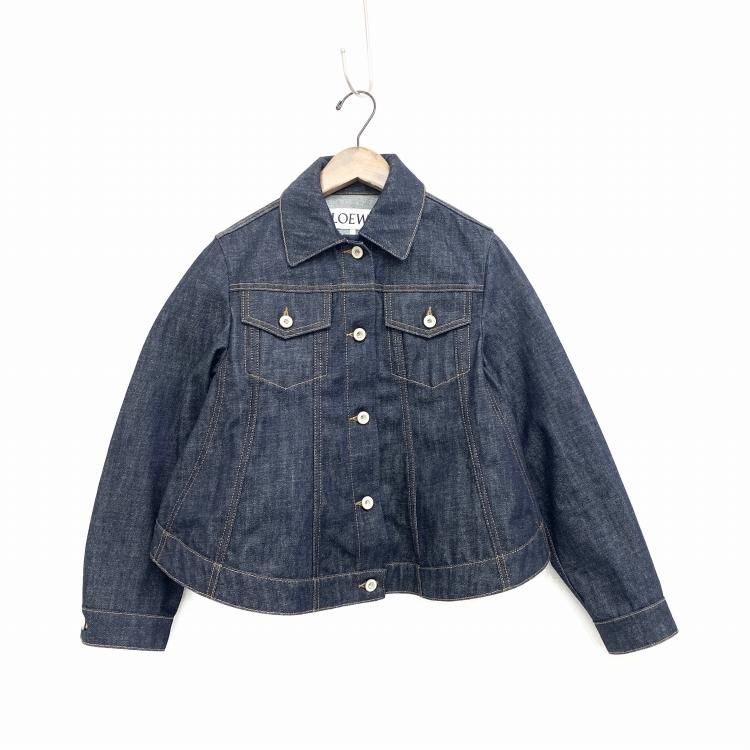LOEWE ロエベ トラペーズ デニム ジャケット ショート丈 Gジャン