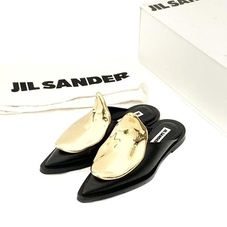 JIL SANDER ジルサンダー メタルプレートミュール フラット JIL SANDER ジルサンダー メタルプレートミュール フラット