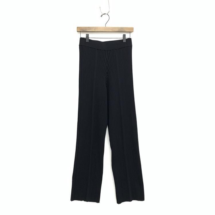 HYKE ハイク WIDE RIBBED SWEATER PANTS リブ ニットパンツ ブラック 1