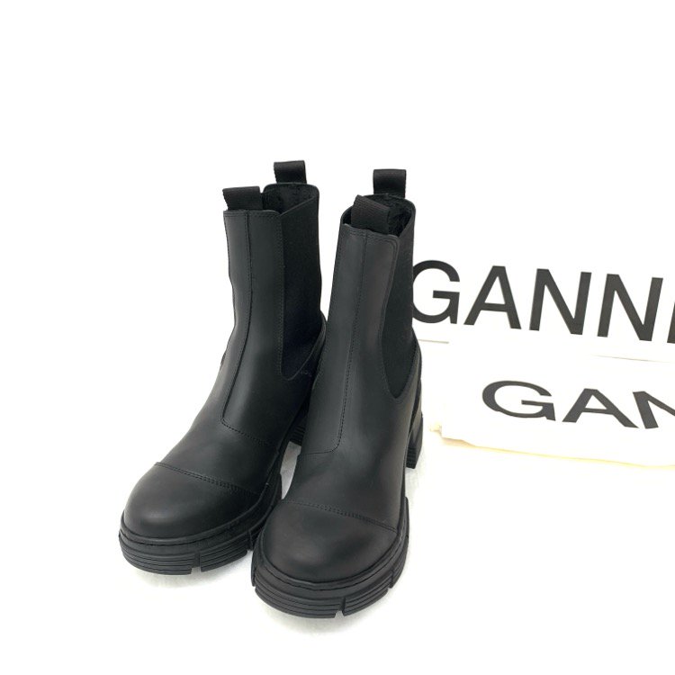GANNI ガニー Recycled Rubber City Boot リサイクルラバーブーツ ブラック 37/24.0cm S2023