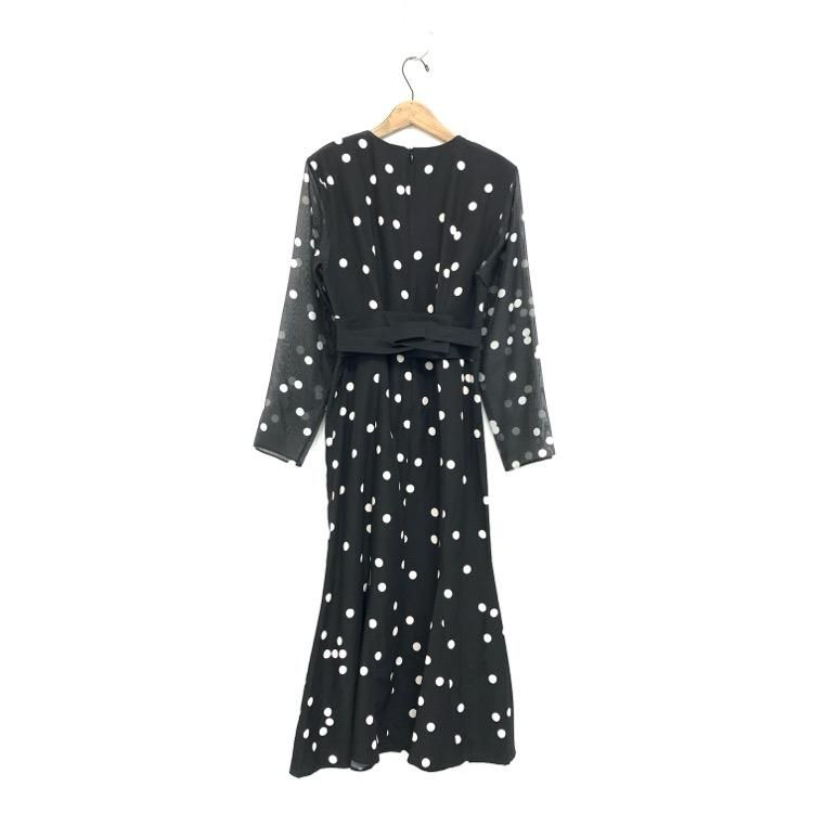 AKIRANAKA アキラナカ Erna dress ドットワンピース ブラック 2 AKIRANAKA アキラナカ Erna dress ドットワンピース ブラック 2