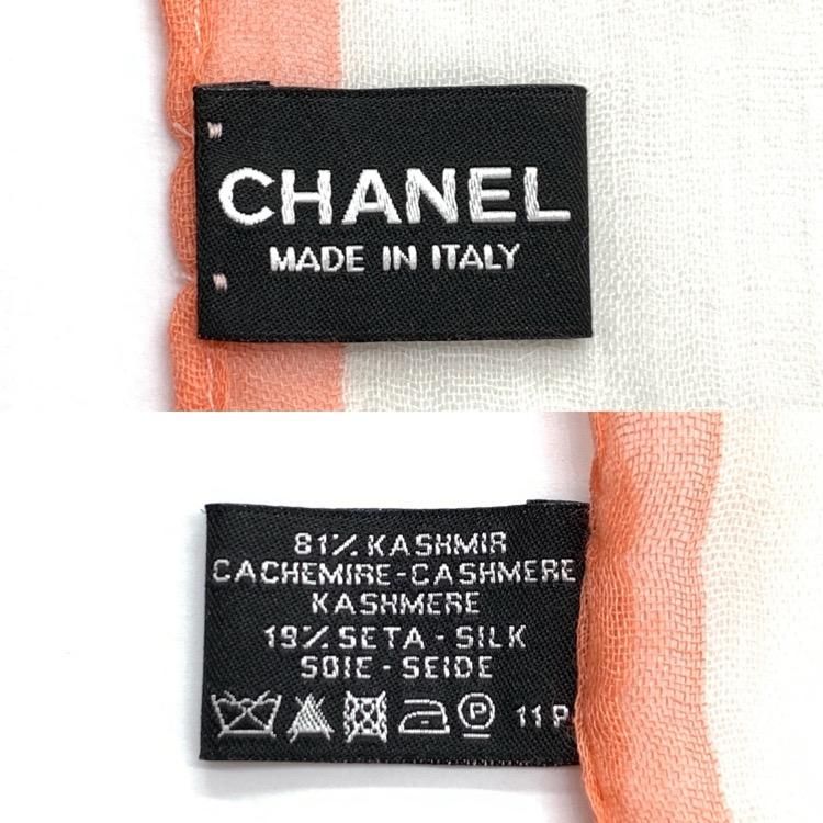 CHANEL シャネル カシミヤ・シルク ストール カメリア ホワイト