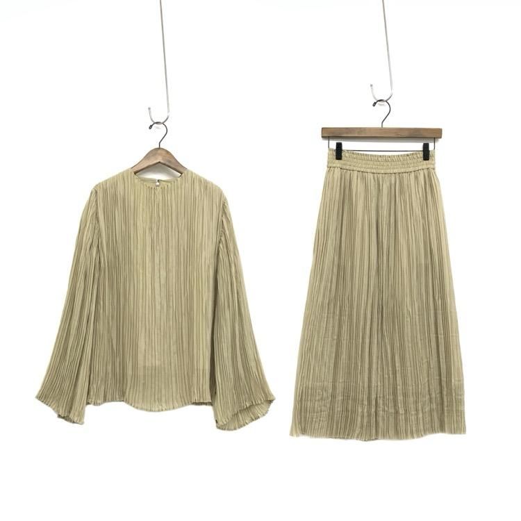 HYKE ϥ RANDOM PLEATED TOP&SKIRT ץ꡼ĥ֥饦 åȥå ١ 1 15170/14124