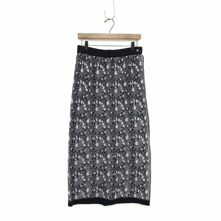 YUKI SHIMANE 業ޥ Flower Sparkle knit wrap skirt ˥åȴ å ֥å F