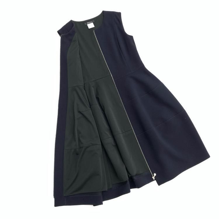 Rene basic ルネ ワンピース ジップアップ ネイビー 38 5836030 Rene basic ルネ ワンピース ジップアップ ネイビー 38 5836030