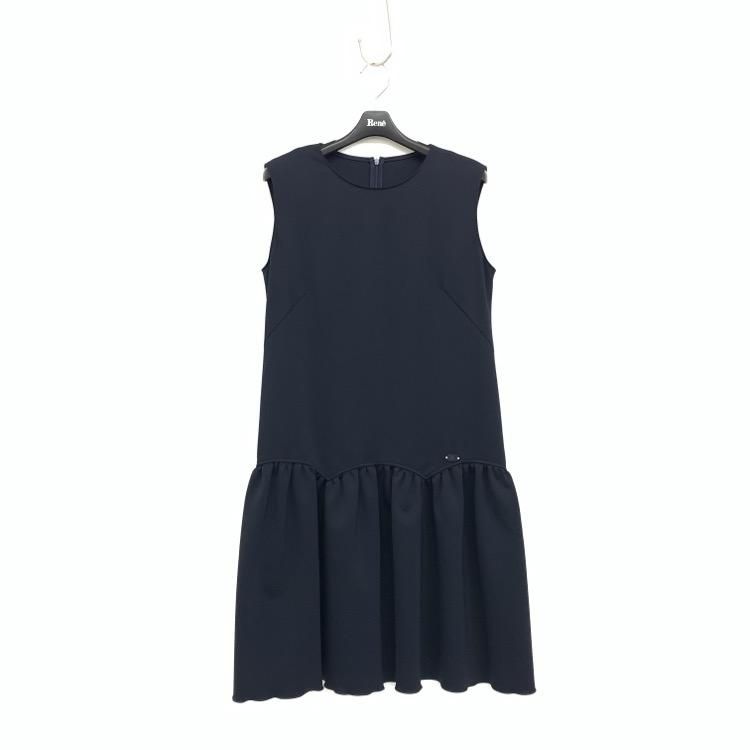 断捨離中です。です。 ルネ Reneワンピースリネン 36 Rene ルネ スーパーストレッチ ドレス ワンピース ネイビー 36