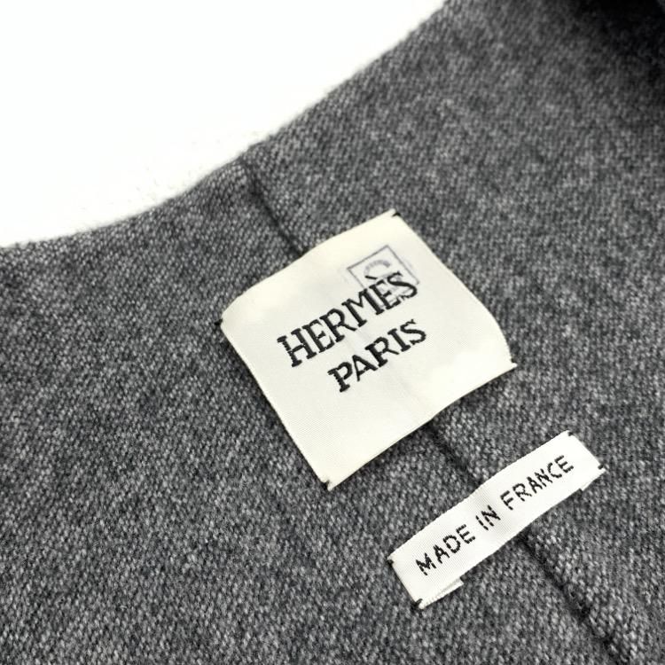 HERMES エルメス カシミヤダブルフェイスロング コート ブラック HERMES エルメス カシミヤダブルフェイスロング コート ブラック