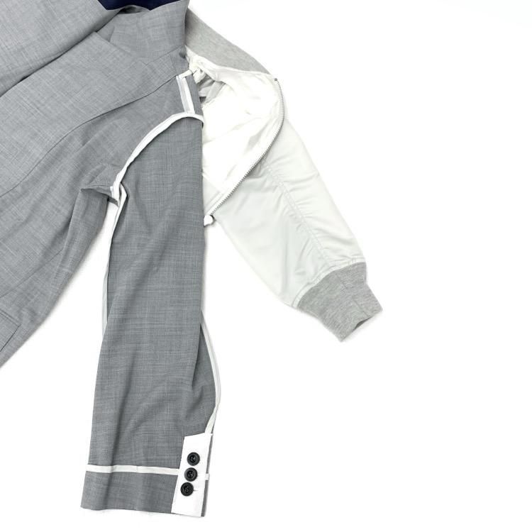 sacai サカイ Suiting Mix Coat MA-1 ドッキングコート グレー 1 sacai サカイ Suiting Mix Coat MA-1 ドッキングコート グレー 1