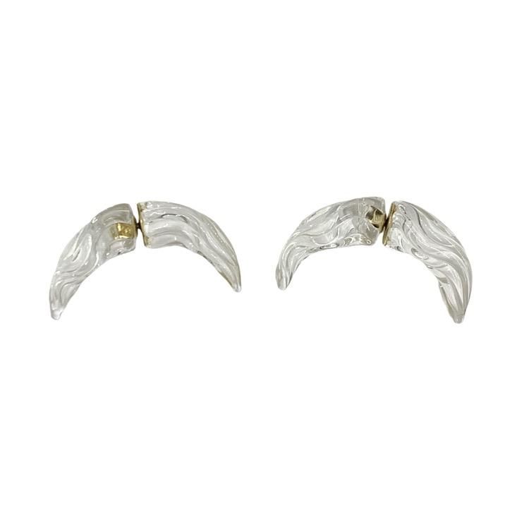 Mame Kurogouchi マメクロゴウチ Glass Demi Lunar Earrings ガラスピアス クリア 1 MM22FW-AC317 - 7YORKU ONLINE Mame Kurogouchi マメクロゴウチ Glass Demi Lunar Earrings ガラスピアス クリア 1 MM22FW-AC317 - 7YORKU ONLINE