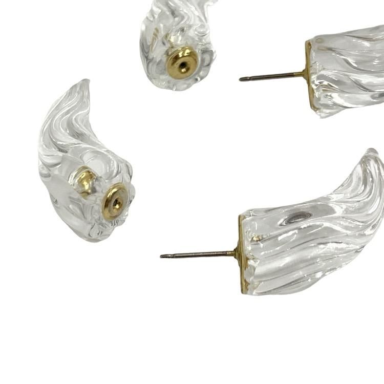 Mame Kurogouchi マメクロゴウチ Glass Demi Lunar Earrings ガラスピアス クリア 1 MM22FW-AC317 - 7YORKU ONLINE Mame Kurogouchi マメクロゴウチ Glass Demi Lunar Earrings ガラスピアス クリア 1 MM22FW-AC317 - 7YORKU ONLINE
