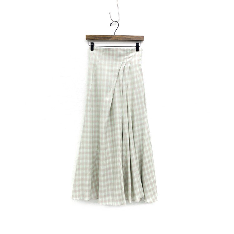 Mame Kurogouchi ޥ᥯ Linen Mix Ombre Check Flare Skirt ƥå 1 MM23SS-SK008