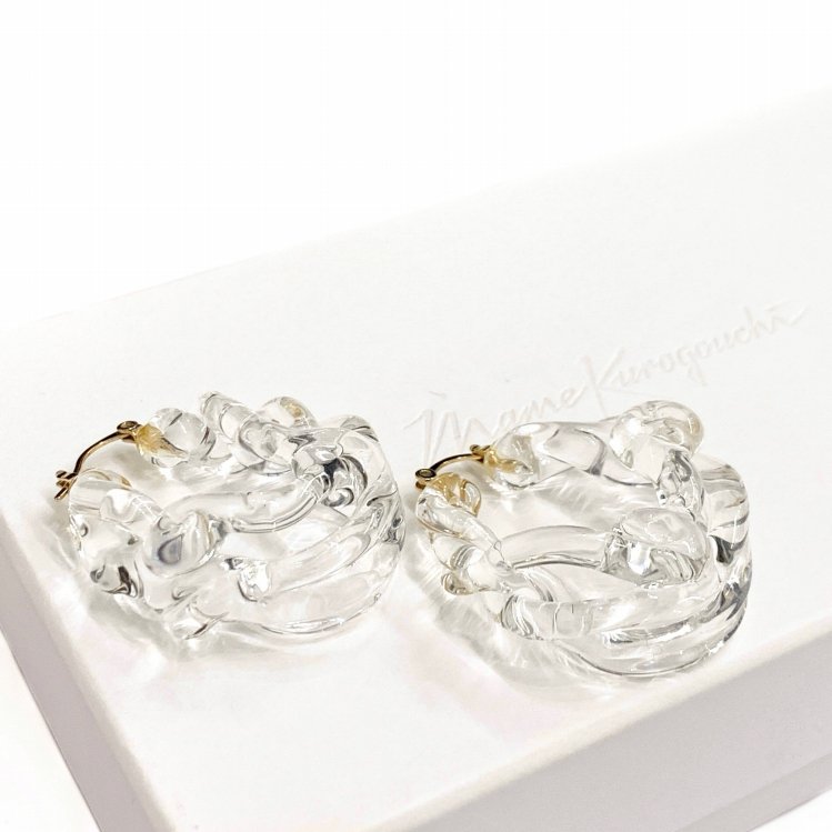 Mame Kurogouchi ޥ᥯ Glass Round Earrings 饹饦ɥԥ ꥢ 1 MM22FW-AC315