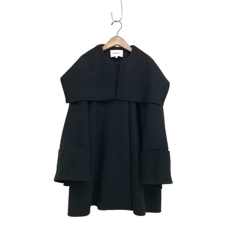 ENFOLD ե CAPE A-LINE COAT ȥСץ ֥å 36 300GA230-1340