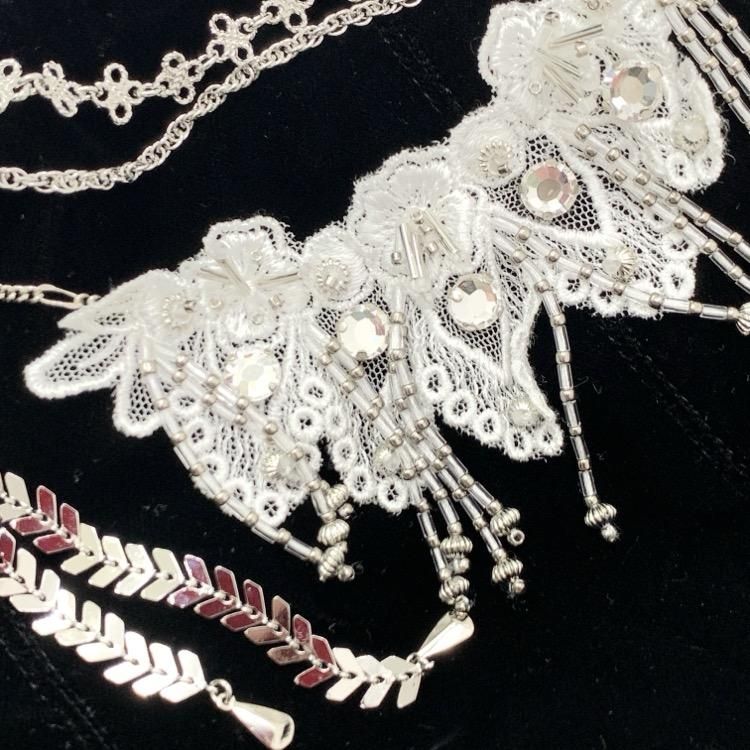tanaka daisuke タナカダイスケ Snow bijou kinchaku bag レース tanaka daisuke タナカダイスケ Snow bijou kinchaku bag レース