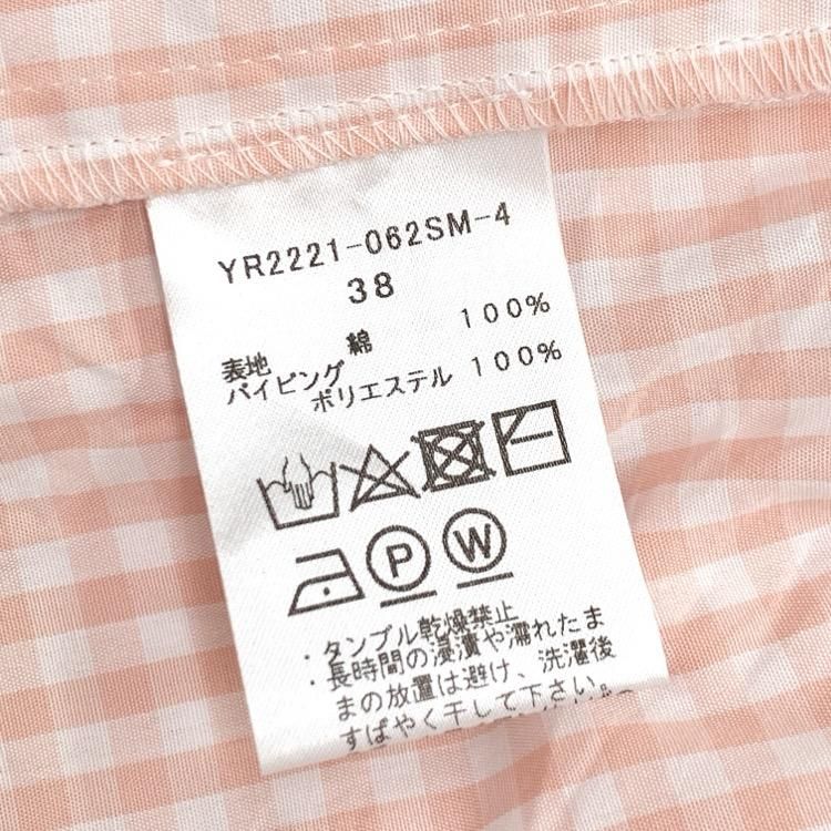 yori ヨリ バルーンスリーブ ブラウス ギンガムチェック ピンク 38 yori ヨリ バルーンスリーブ ブラウス ギンガムチェック ピンク 38
