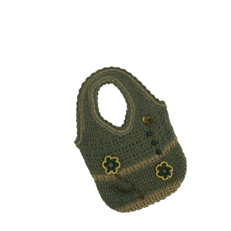 Mame Kurogouchi ޥ᥯ Floral Motif Hand-Knitted Handbag ˥åȥХå  MM22FW-AC507