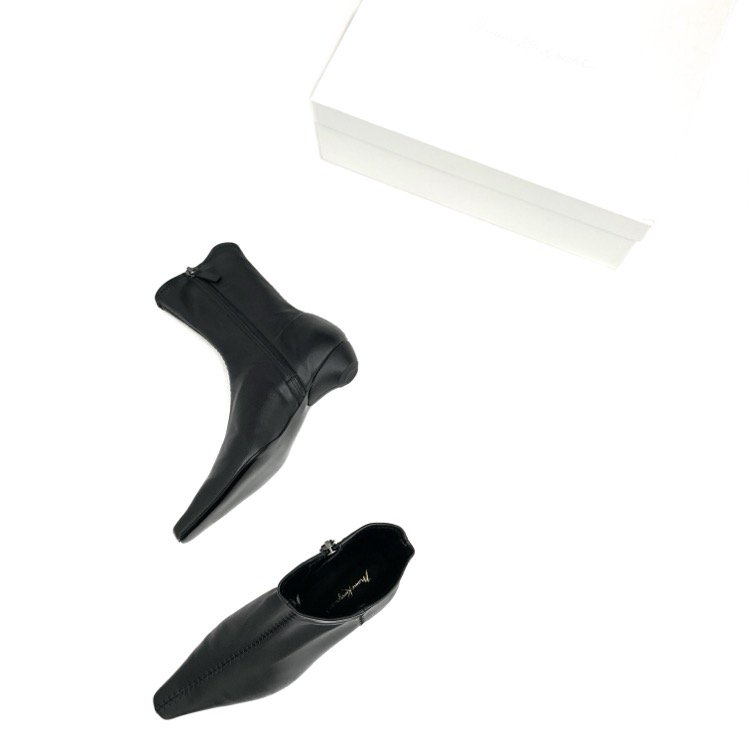 Mame Kurogouchi ޥ᥯ Smooth Leather Zip Style Boots 硼ȥ֡ 22.5cm MM23FW-AC305