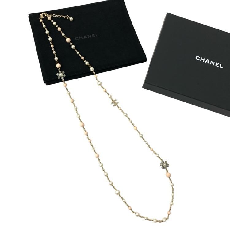 【CHANEL】シャネル フラワーパールネックレス ココマーク CHANEL シャネル ココマーク ロングパールネックレス パール