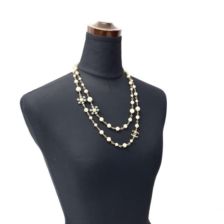 【CHANEL】シャネル フラワーパールネックレス ココマーク CHANEL シャネル ココマーク ロングパールネックレス パール