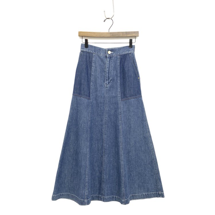 Mame Kurogouchi ޥ᥯ Trapeze Demin Skirt ǥ˥ե쥢 ֥롼 1 MM22PF-SK714