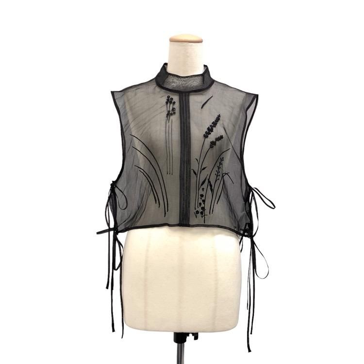 Mame Kurogouchi マメクロゴウチ Floral Jacquard Sheer Vest Mame Kurogouchi マメクロゴウチ Floral Jacquard Sheer Vest