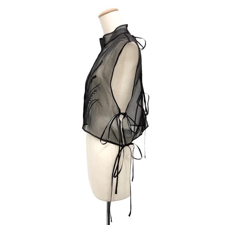 Mame Kurogouchi マメクロゴウチ Floral Jacquard Sheer Vest Mame Kurogouchi マメクロゴウチ Floral Jacquard Sheer Vest