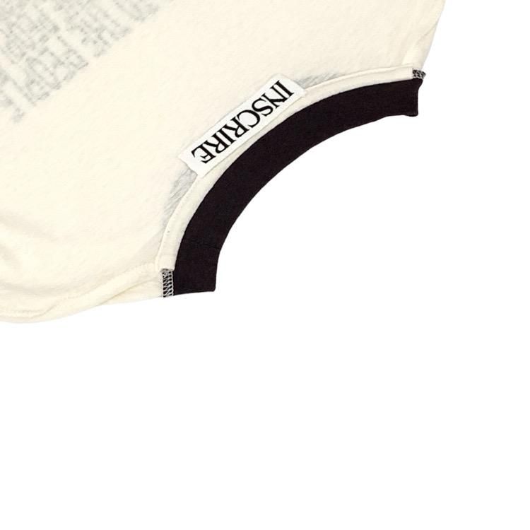 INSCRIRE アンスクリア POWER TO THE PEOPLE LOGO TEE リンガーT INSCRIRE アンスクリア POWER TO THE PEOPLE LOGO TEE リンガーT