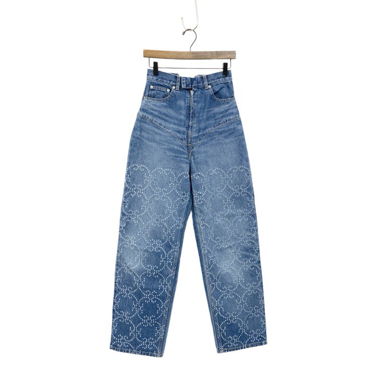 <img class='new_mark_img1' src='https://img.shop-pro.jp/img/new/icons11.gif' style='border:none;display:inline;margin:0px;padding:0px;width:auto;' />FETICO եƥ LASER-CUT WIDE JEANS 졼ùǥ˥磻ɥѥ ǥ 1 FTC242-0601