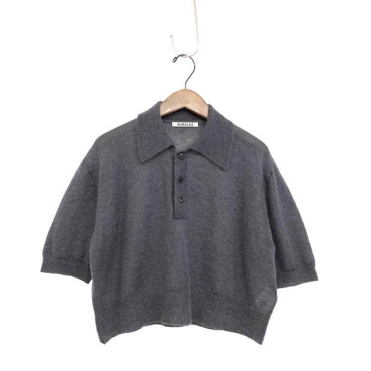 AURALEE オーラリー KID MOHAIR SHEER KNIT SHORT POLO キッド AURALEE オーラリー KID MOHAIR SHEER KNIT SHORT POLO キッド